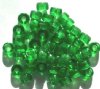 50 6x9mm Transparent Green Glass Crow Beads